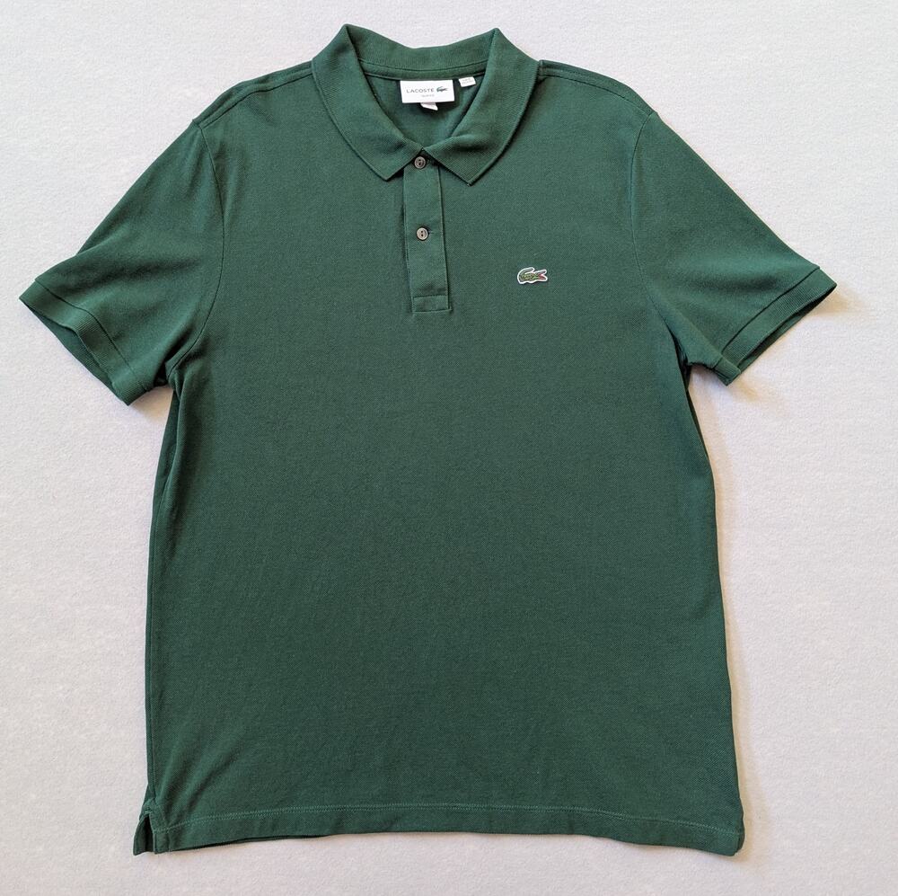 Lacoste Men’s Slim Fit Polo Shirt Classic Green Size 6 XL Cotton